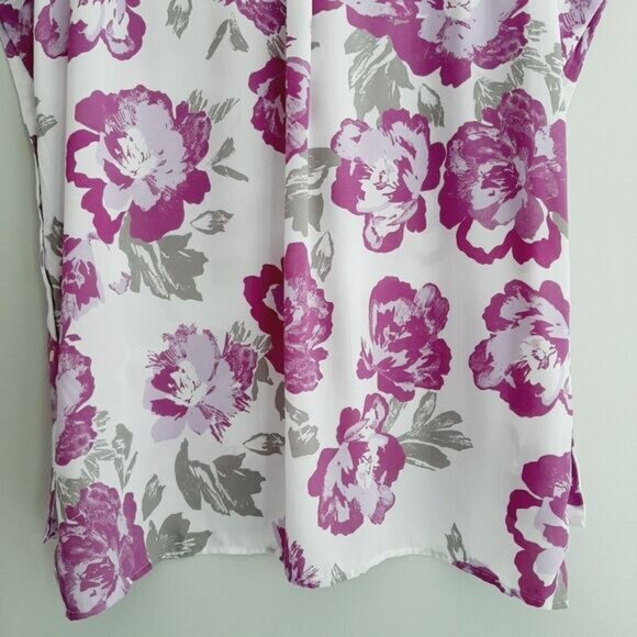 BANANA REPUBLIC | Hi-Low Hem Button Down Light Shirt Top Floral Sz S - Picture 9 of 11